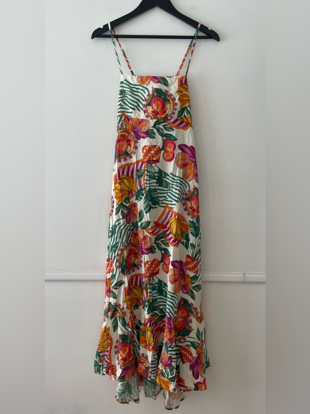 Paper Heart Fruit & Flora Print Tie Back Maxi Dress Size S